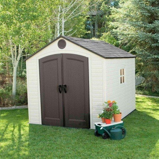 Traditional plastic storage shed 2.5m wide x 3m deep