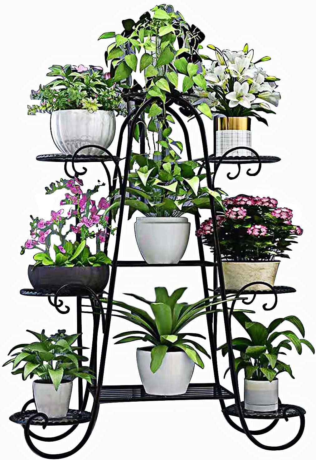 CNNINGYI metal plant stand, 9-layer flower stand, indoor high plant stand