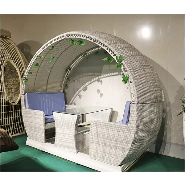 【Home&Garden】Outdoor Swing Rocking Chair Balcony Table & Chair Rattan Chair