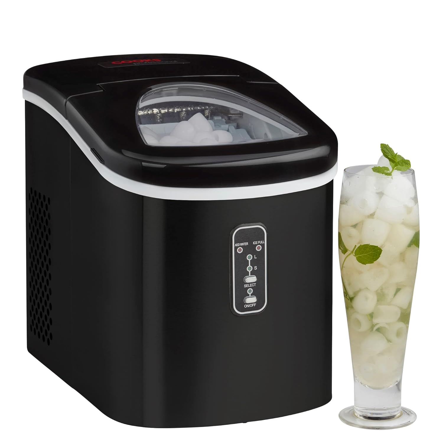 Cooks Professional Ice Maker Machine | Countertop Ice Cube Maker | Large Capacity 2.2L Water Tank | Quick and Easy with 2 Ice Size Options | No Plumbing Required