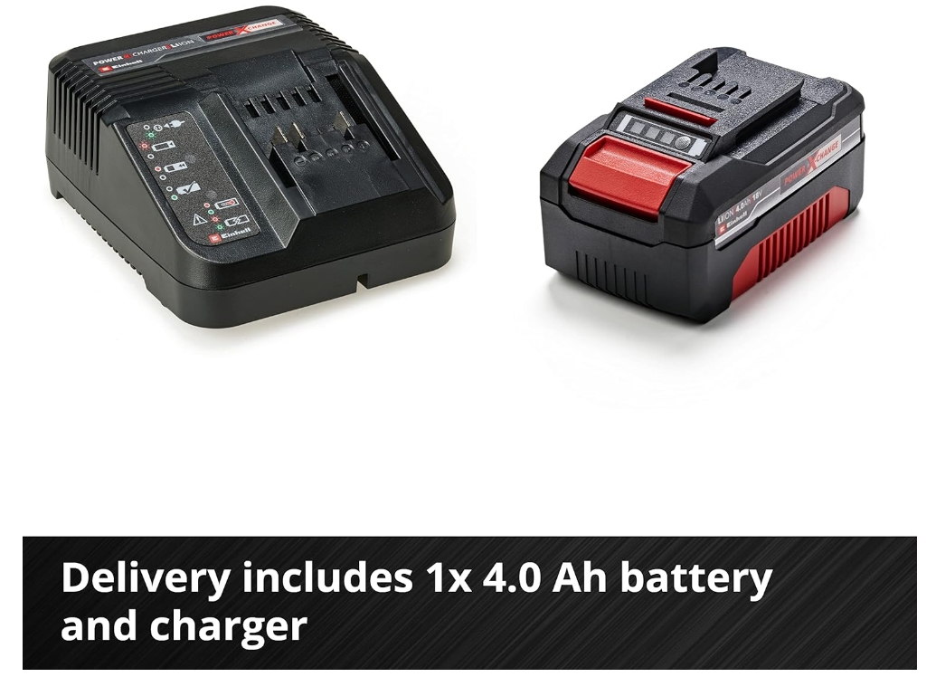 Einhell Power X-Change 18/33 Cordless Lawnmower With Battery and Charger - 18V, Brushless Motor, 33cm Cutting Width, 30L Grass Box, 5 Cutting Heights - GE-CM 18/33 Li Battery Lawn Mower