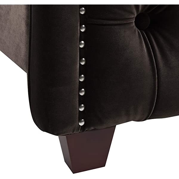 Jennifer Taylor Home Marcella Collection Queen Wingback Tufted Hand-Applied Nail Heads Upholstered Bed, Antique White Antique White Queen