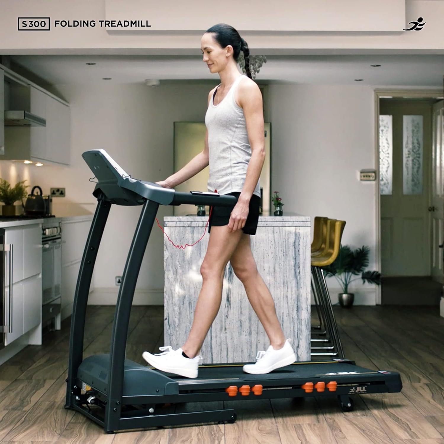 JLL S300 Digital Folding Treadmill, 2024 New Generation Digital Control 4.5HP Motor, 20 Incline Levels, 0.3km/h - 16km/h, 15 Professional Programs