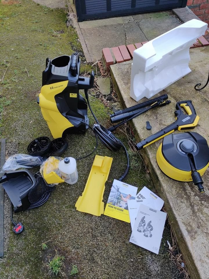 Domestic pressure washer M167-Kärcher K 4 Power Control with stand for indoor application