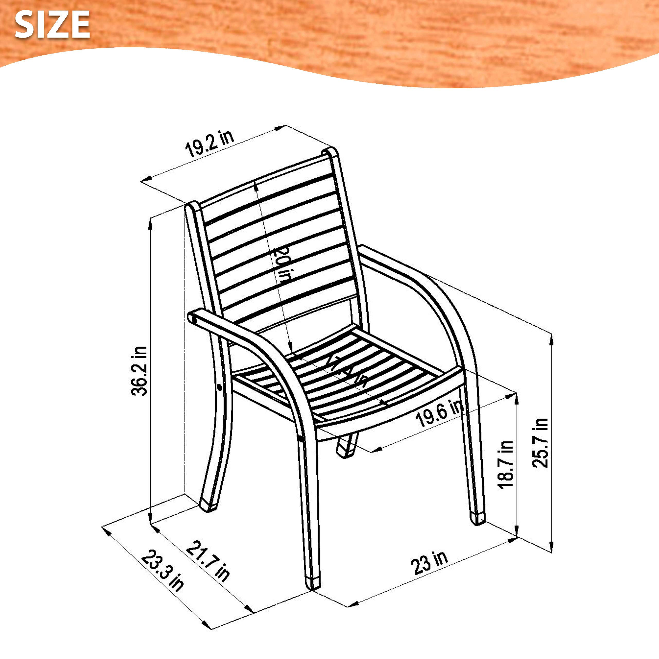 【Furniture】5 Piece Round Patio Dining Set | Eucalyptus Wood | Ideal for Outdoors and Indoors
